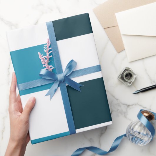 Papier Cadeau Damier Bleu sarcelle (Cadeaux)
