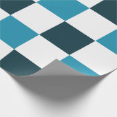 Papier Cadeau Damier Bleu sarcelle (Coin)