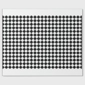 Papier Cadeau Damier diamant noir blanc (Plat)