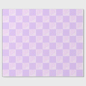 Papier Cadeau Damier Initial Monogramme Violet Tendance (Plat)