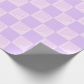 Papier Cadeau Damier Initial Monogramme Violet Tendance (Coin)