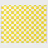Papier Cadeau Damier jaune et blanc de jours d'école (Plat)