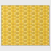 Papier Cadeau Damier jaune moutarde (Plat)