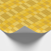 Papier Cadeau Damier jaune moutarde (Coin)