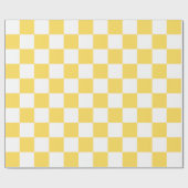 Papier Cadeau Damier jaune visuel classique  (Plat)