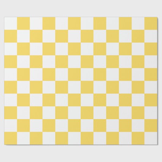 Papier Cadeau Damier jaune visuel classique (Plat)