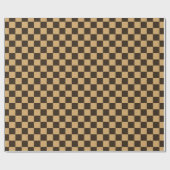 Papier Cadeau Damier marron et beige classique  (Plat)