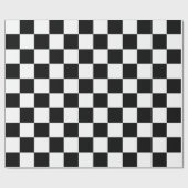 Papier Cadeau Damier noir classique (Plat)