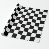 Papier Cadeau Damier noir classique (Déroulé)