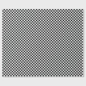 Papier Cadeau Damier noir et blanc rétro (Plat)