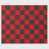 Papier Cadeau Damier noir et rouge (Plat)