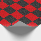 Papier Cadeau Damier noir et rouge (Coin)