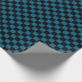 Papier Cadeau Damier Océan bleu et Noir (Coin)