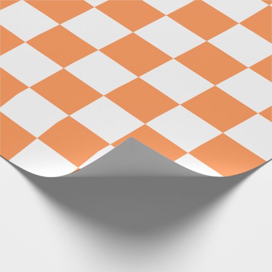 Papier Cadeau Damier orange visuel classique (Coin)