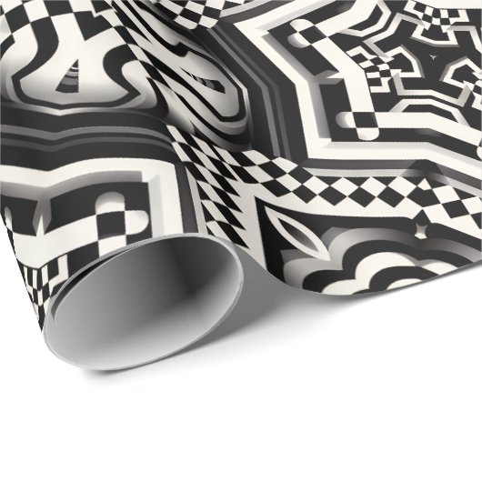 Papier Cadeau | Damier Rétro Mode (Coin rond)