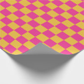 Papier Cadeau Damier rose et jaune (Coin)