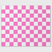 Papier Cadeau Damier rose visuel classique (Plat)