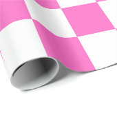 Papier Cadeau Damier rose visuel classique (Coin rond)