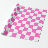 Papier Cadeau Damier rose visuel classique (Déroulé)