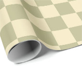 Papier Cadeau Damier Sage (Coin rond)