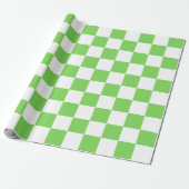 Papier Cadeau Damier vert herbe (Déroulé)