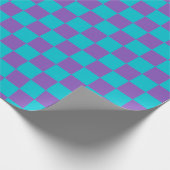 Papier Cadeau Damier violet et cyan (Coin)