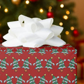 Papier Cadeau Dancing Christmas Trees Xmas Pixel Art Pattern