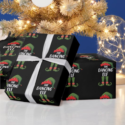 Papier Cadeau Dancing Elf Famille de jumelage Groupe Noël (Vacances)