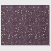 Papier Cadeau Dancing Skeleton Music Notes Halloween (Plat)