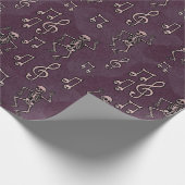 Papier Cadeau Dancing Skeleton Music Notes Halloween (Coin)