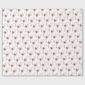 Papier Cadeau dandelion coeur rouge en blanc (Plat)