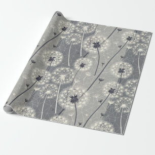 Papier Cadeau Dandelion monochrome moderne