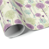 Papier Cadeau Dandelions violets (Coin rond)