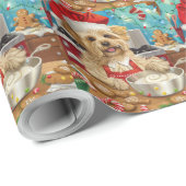 Papier Cadeau Dandie Dinmont Terrier Cuisine de Noël (Coin rond)