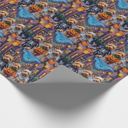 Papier Cadeau Dandie Dinmont Terrier Trick-or-Treating Halloween (Coin)