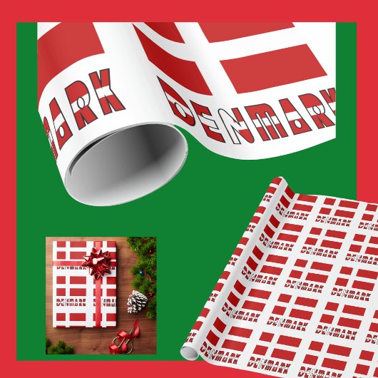 Papier Cadeau Danemark et drapeau danois