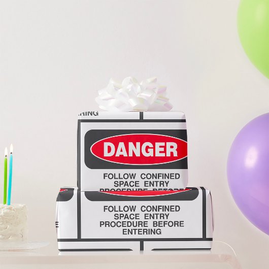 Papier Cadeau Danger Confined Space Entry Safety Warning
