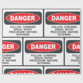 Papier Cadeau Danger Confined Space Entry Safety Warning (Plat)