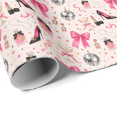 Papier cadeau d'anniversaire à la mode glamour des (Coin rond)