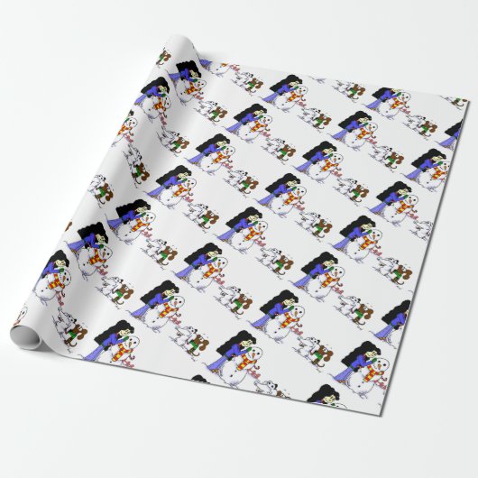 Papier cadeau d'anniversaire de Noël Hanoukka Snow (Déroulé)