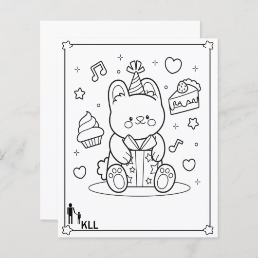 Papier Cadeau d'anniversaire de poupée (Devant / Derrière)