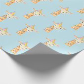 Papier cadeau d'anniversaire Giraffe bleue (Coin)