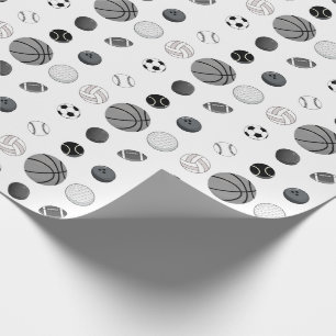 Papier cadeau d'anniversaire multisport moderne po