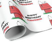 Papier cadeau d'anniversaire Peanuts Snoopy niche (Coin rond)