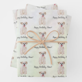 Papier cadeau d'anniversaire pour chien Morkie