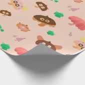Papier Cadeau Dans la pluie - Parapluies de champignons Motif -  (Coin)
