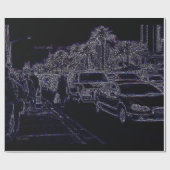 Papier Cadeau Dans le papier d'emballage noir mat de trafic (Plat)