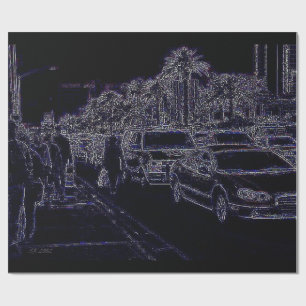 Papier Cadeau Dans le papier d'emballage noir mat de trafic