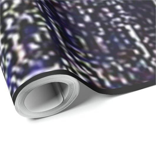 Papier Cadeau Dans le papier d'emballage noir mat des palmiers d (Coin rond)