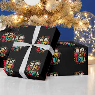 Papier Cadeau Dans mon époque joyeuse de Noël Vacances de Noël F